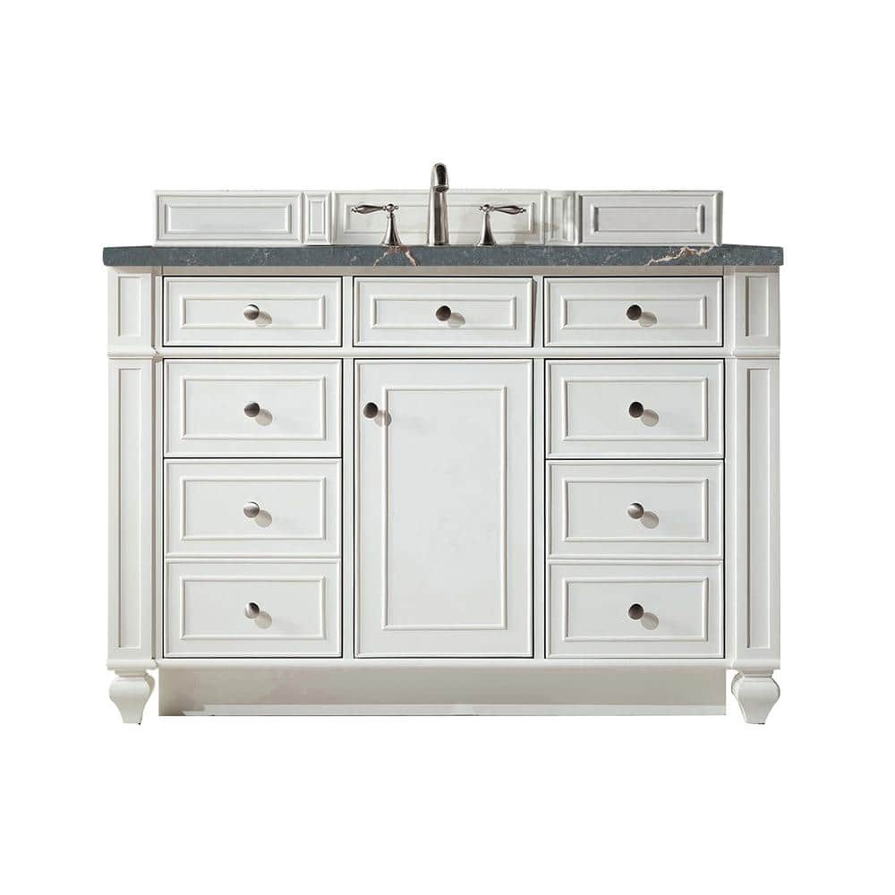 Bright White Plywood Single Vanity with Parisien Bleu Quartz Top