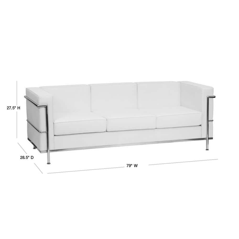 Flash Furniture HERCULES Regal Series Contemporary Melrose White LeatherSoft Sofa with Encasing Frame