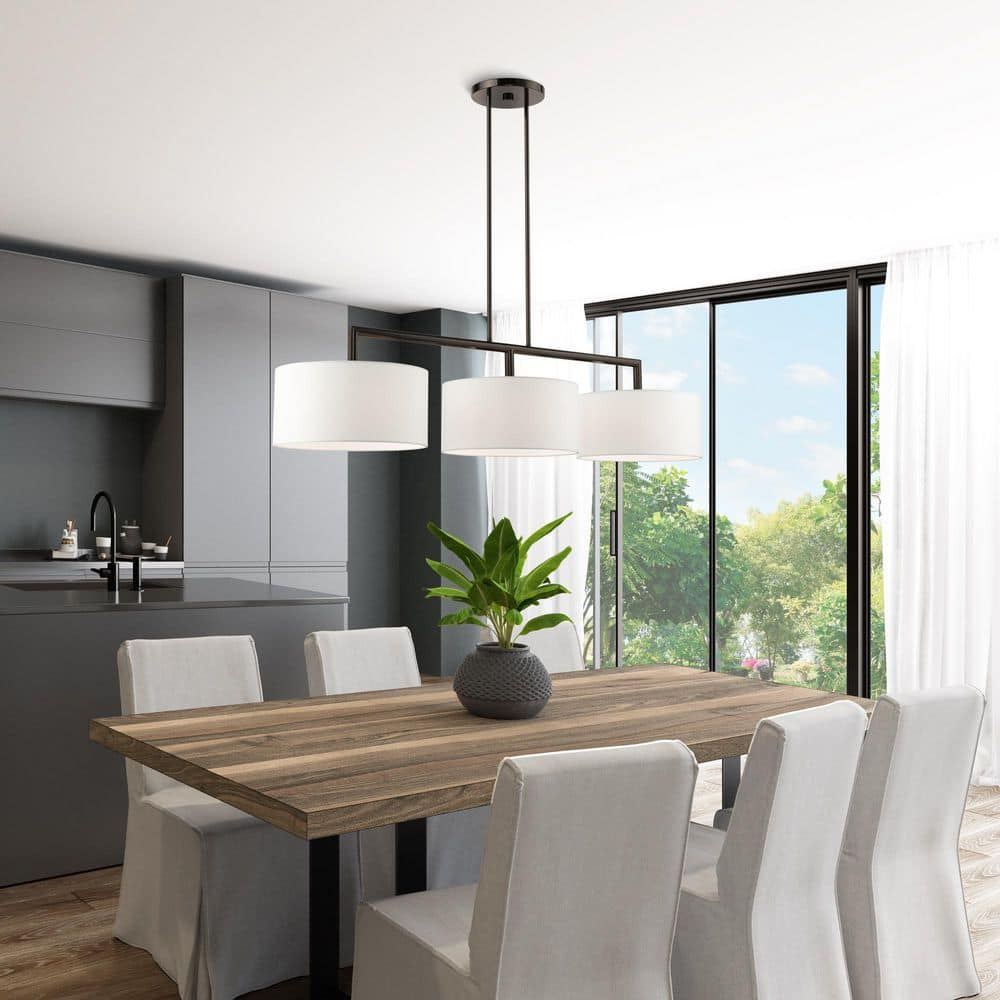 Livex Lighting Meridian 3 - Light Chandelier in  Black Chrome