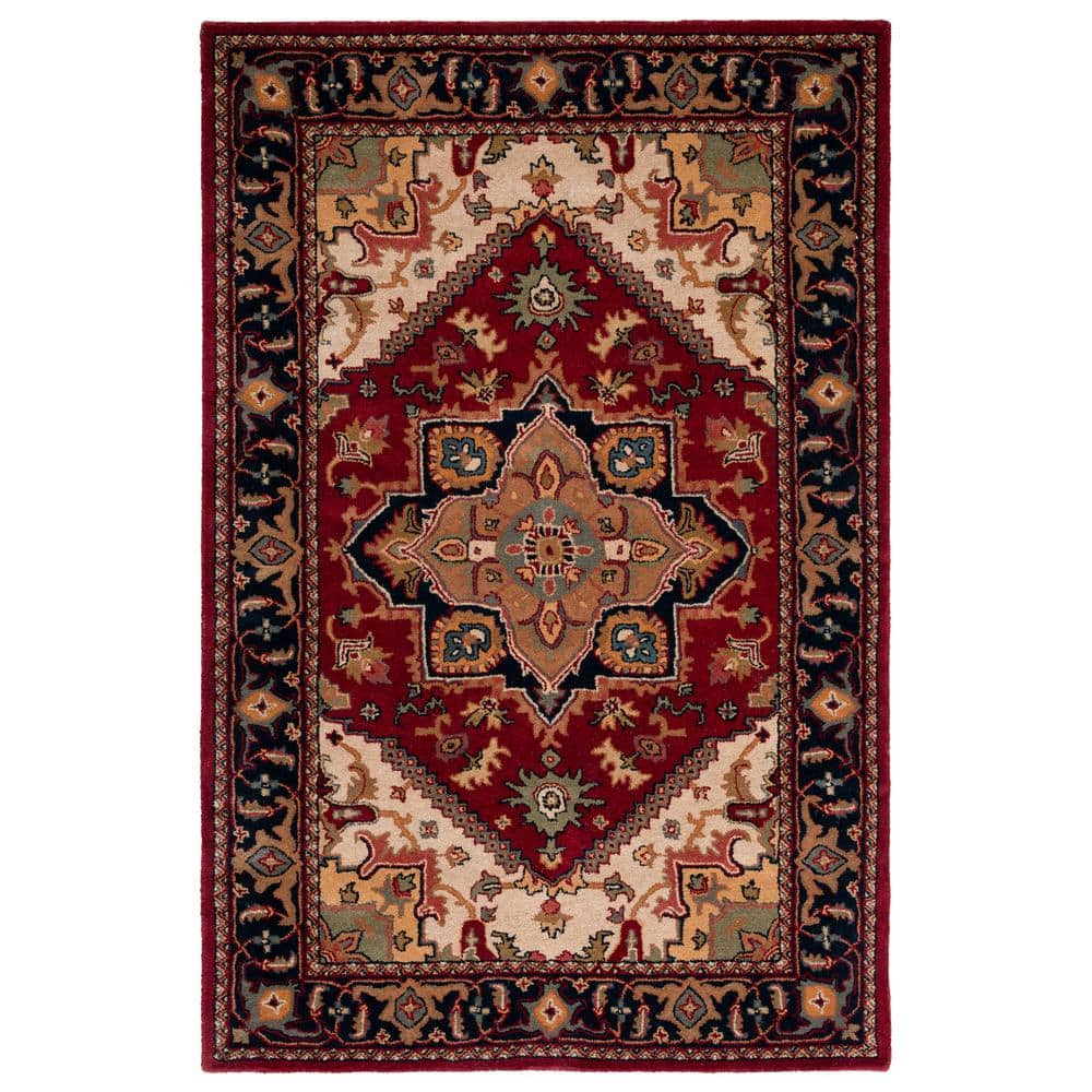 SAFAVIEH Heritage York Traditional Wool Area Rug, Red, 9' x 12'