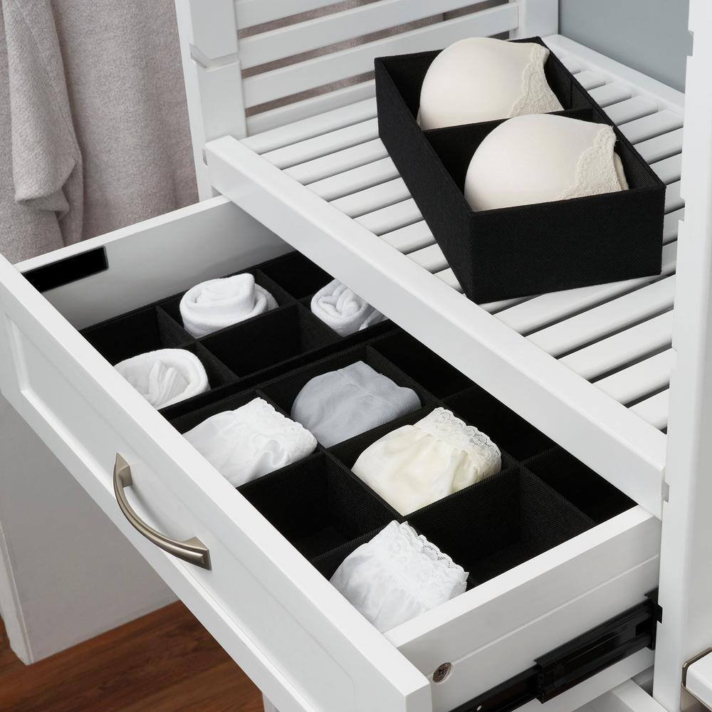 Household Essentials 3 Piece Drawer Organizers Starter Set, Black