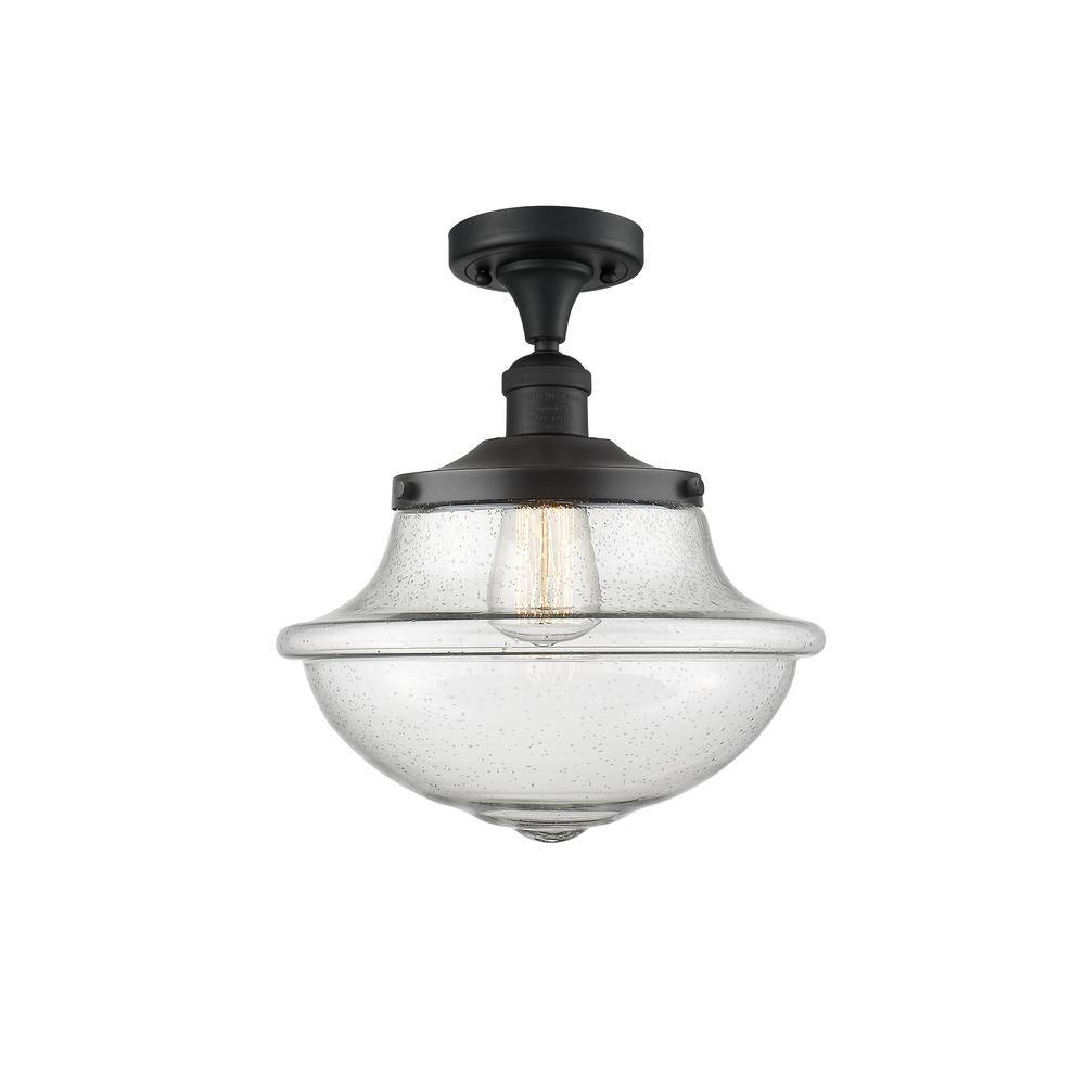Innovations Lighting Oxford 1 - Light Semi-Flush Mount in  Matte Black