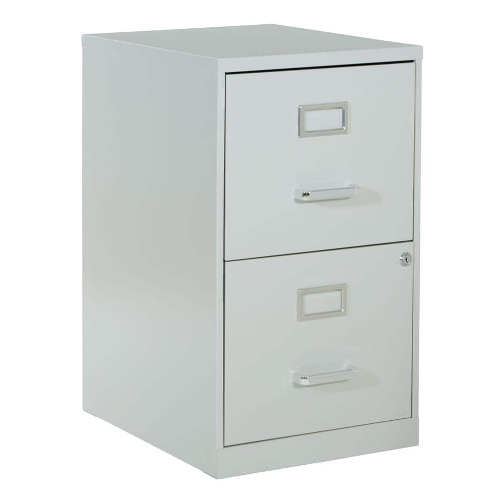 2 Drawer Locking Metal File Cabinet in Gray