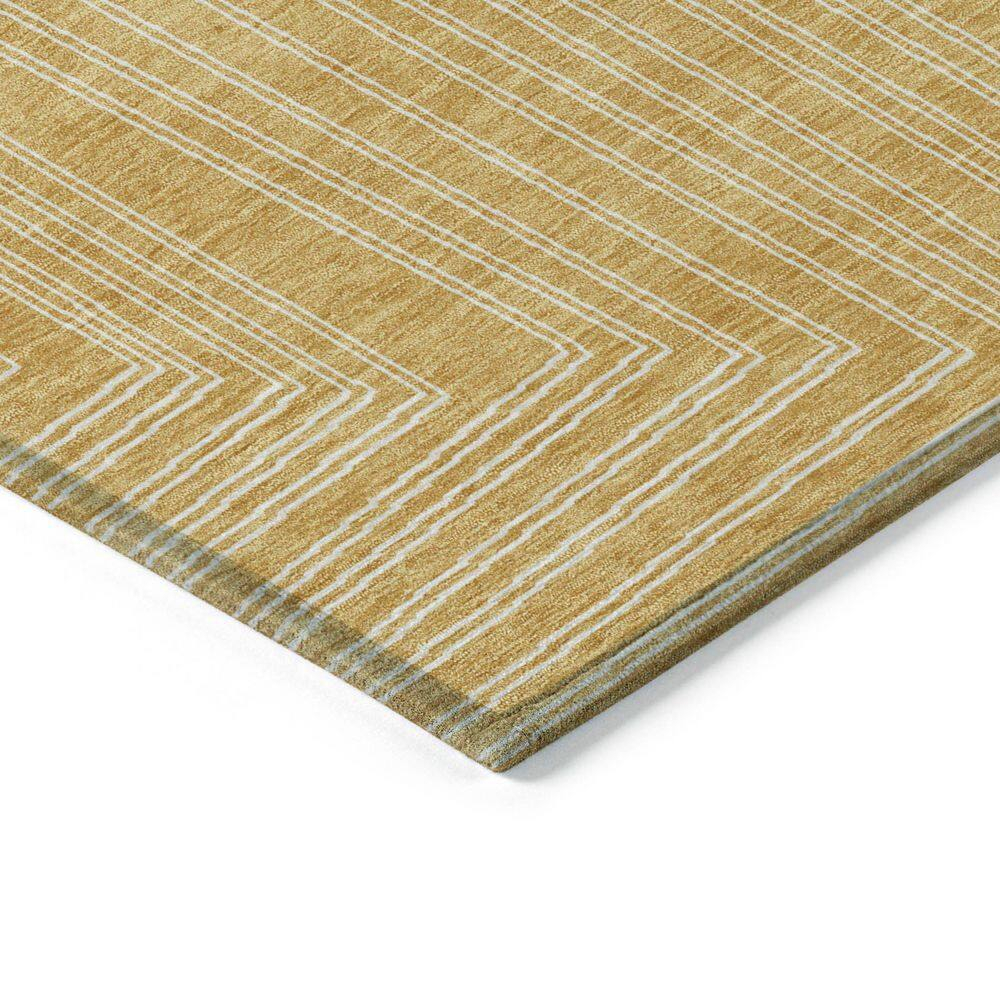 Addison Rugs Chantille ACN1045 Gold 1'8" x 2'6" Indoor Outdoor Area Rug, Easy Clean, Machine Washable, Non Shedding, Bedroom, Entry, Living Room, Dining Room, Kitchen, Patio Rug
