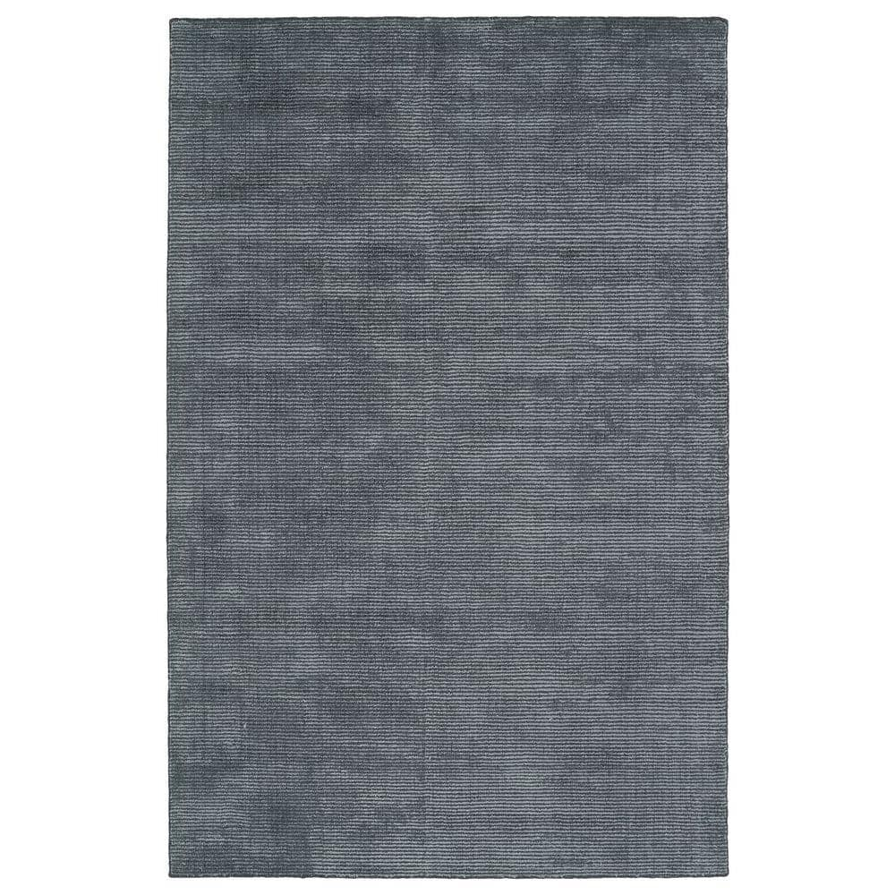 Carbon Dark Grey Handmade Wool and Viscose Rug 2' x 3'