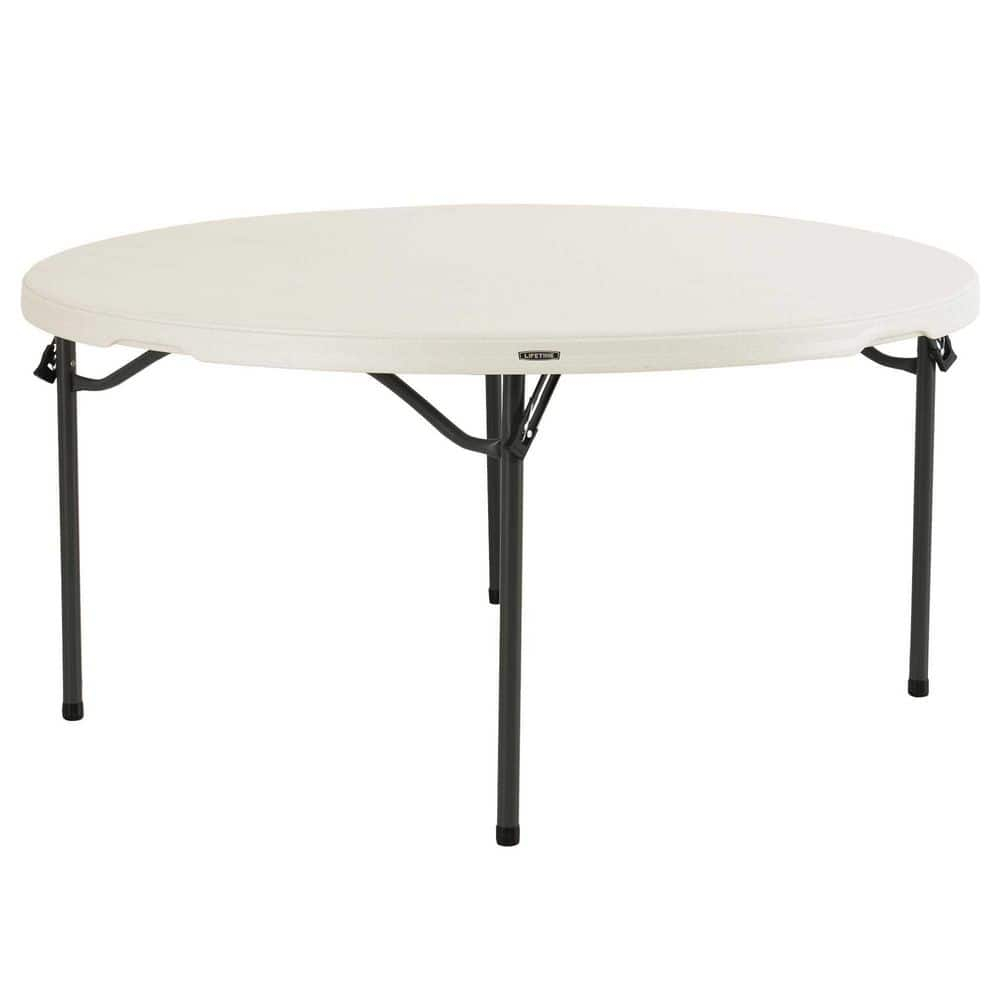 Lifetime 60 inch Round Folding Table, Indoor/Outdoor Commercial Grade, Almond (280435)