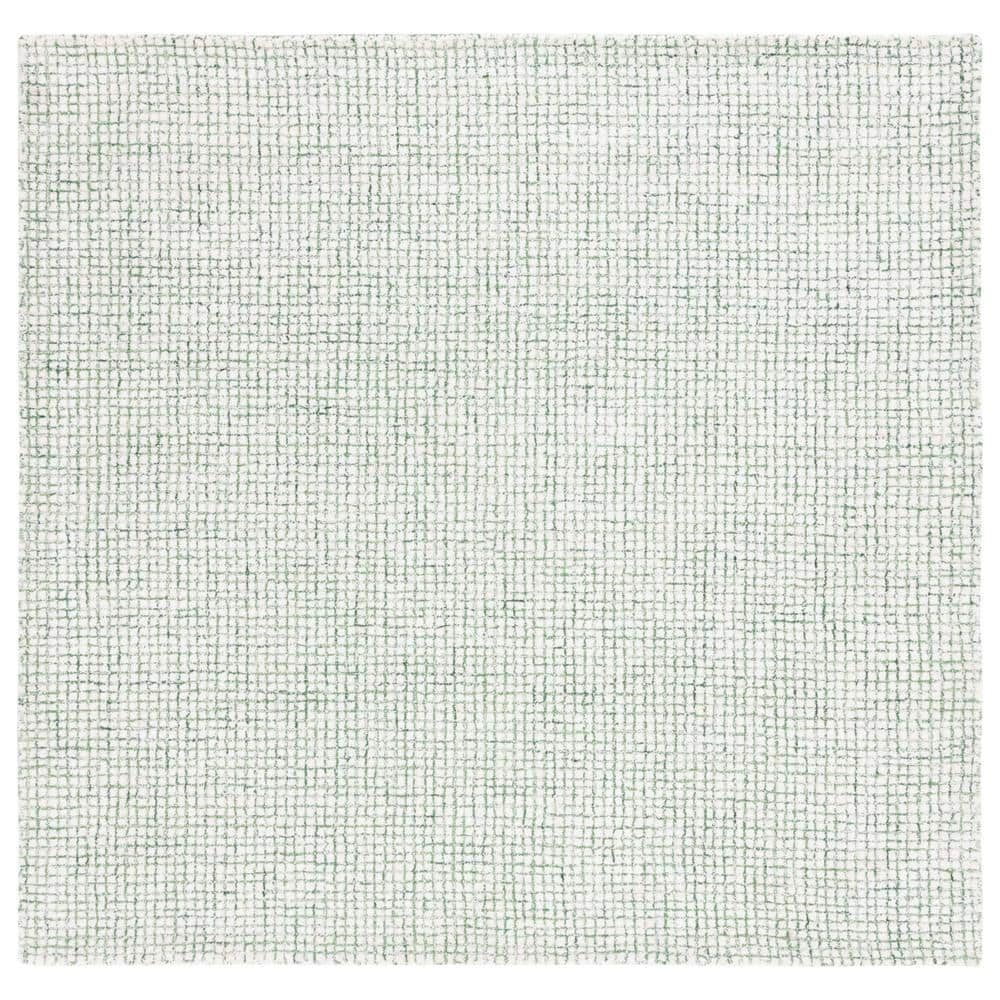 SAFAVIEH Abstract Dalia Geometric Abstract Area Rug, Ivory/Green, 6' x 6' Square