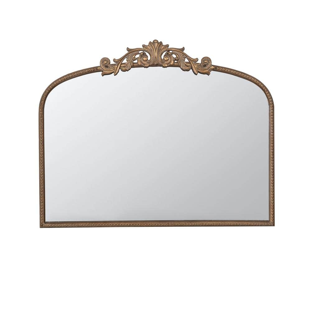 A&B Home Gold Arch Mirror with Metal Frame, 40"x31" Wall Decor