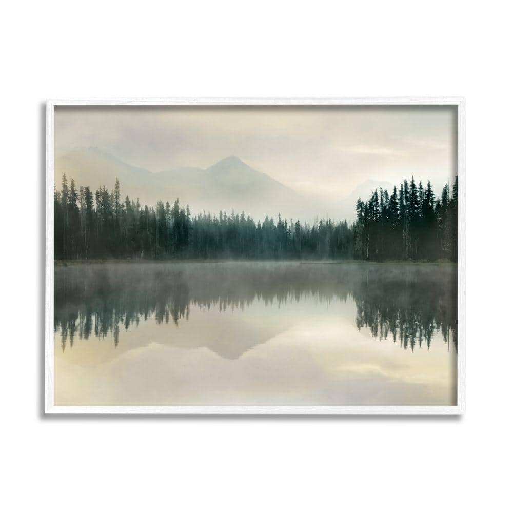 Stupell Indtries Foggy Lake Forest Landscape Soft Nature Water Reflection,30 x 24,Design by Danita Delimont