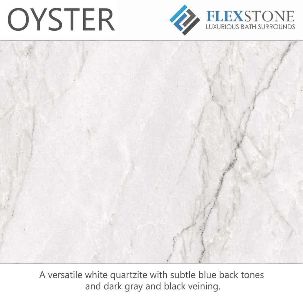 FlexStone 60"L x 32"W Single Threshold Alcove Shower Base with Right-Hand Drain