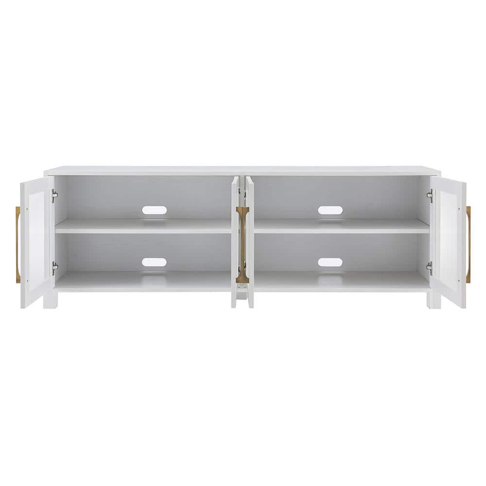 Evelyn&Zoe Quincy Rectangular TV Stand for TV's up to 75", White