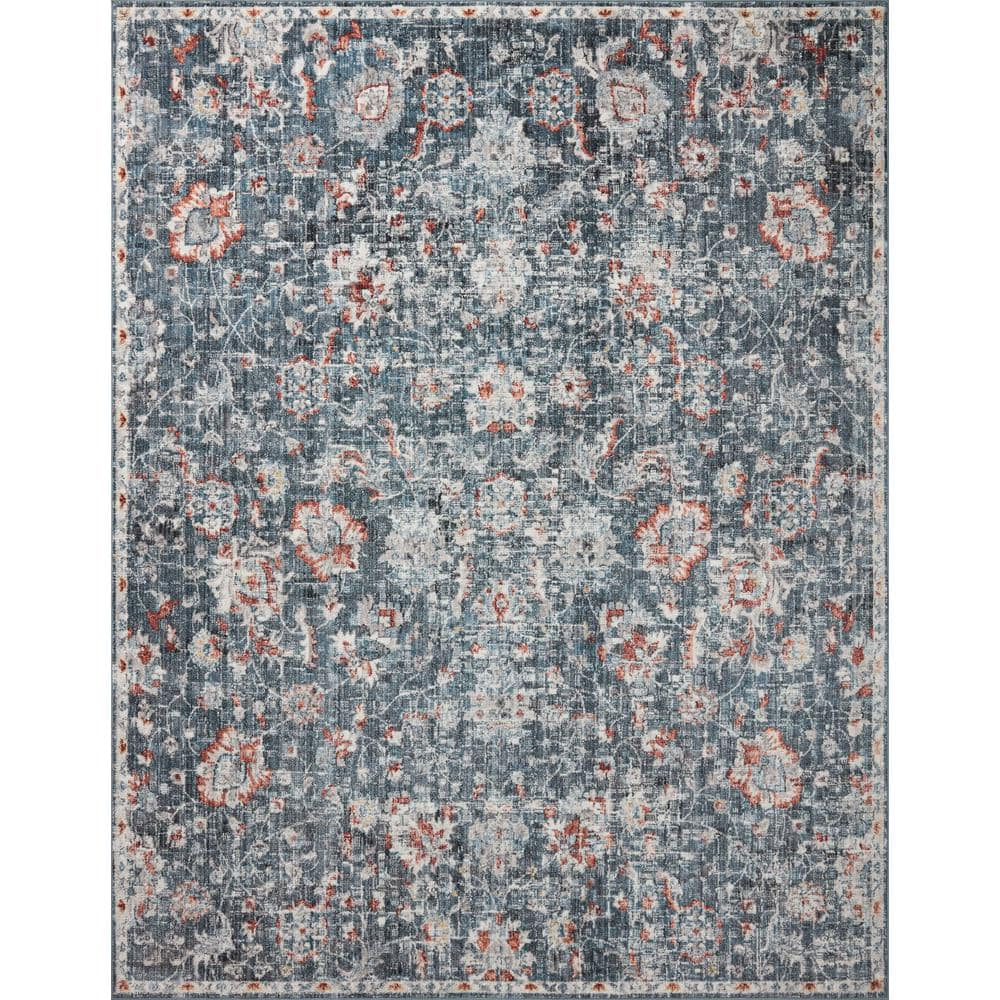 Loloi II Cassandra Collection CSN-04 Blue / Rust Oriental Area Rug 6'-7" x 9'-3"