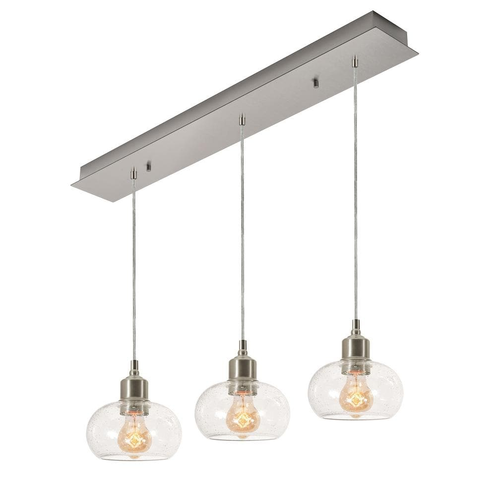 AFX  Laney 3 Light Linear Pendant - Medium Base 120V Satin Nickel