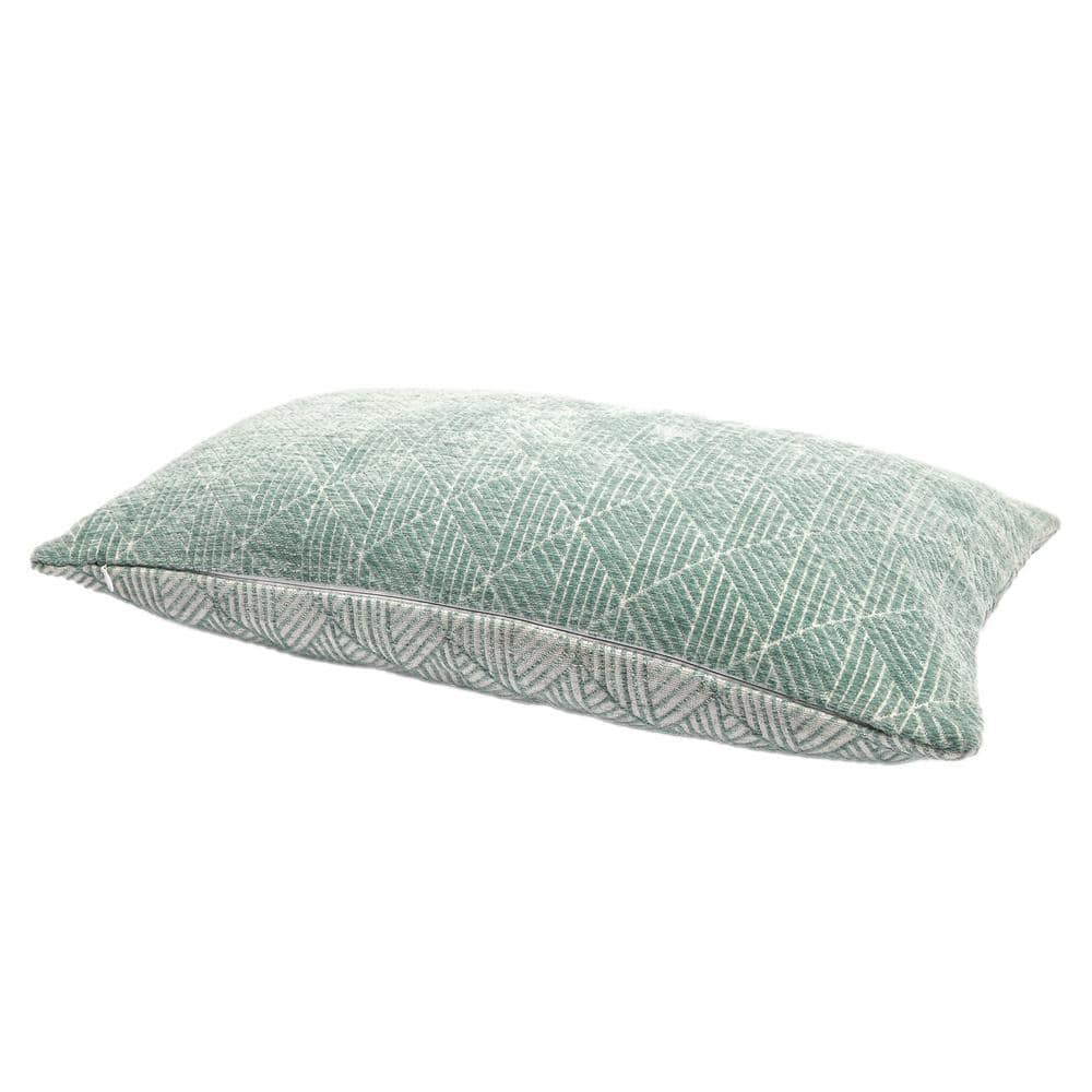 Freshmint Logan Reversible Woven Geometric Chenille Lumbar 24"x14",Blue Surf,1 Pack