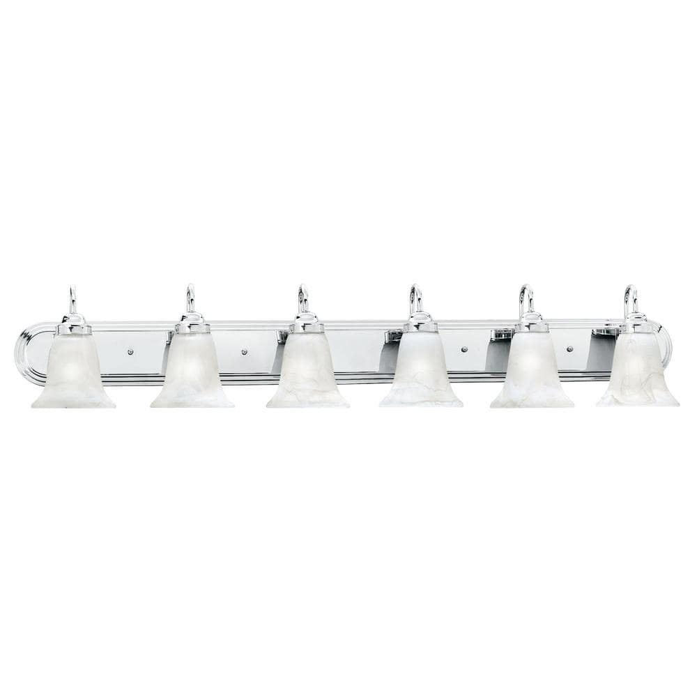 Chrome 6-Light Frosted Glass Wall Lamp