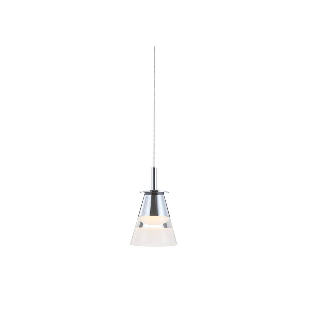Alain 5 in. 1-Light Adjustable Metal Integrated LED Chrome Pendant