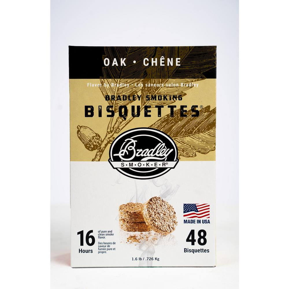 Bradley Smoker Oak Flavor Wood Smoking Bisquettes 48 Pack BTOK48