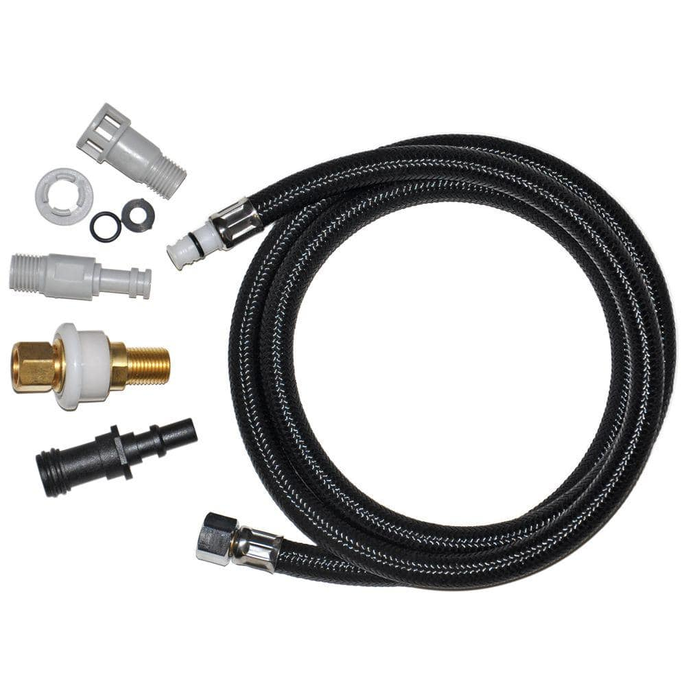 Universal Black Braided PVC Faucet Sprayer Hose, 48 Inch