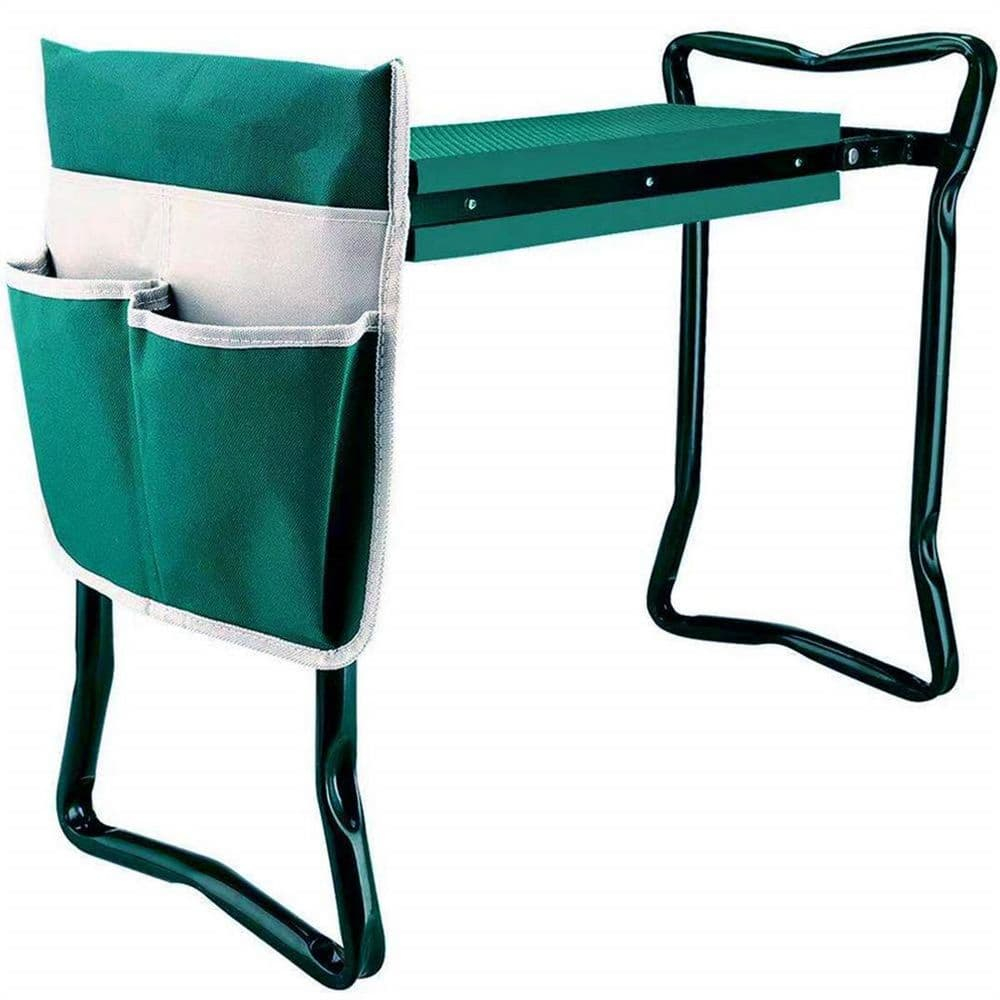 Garden Kneeler and Seat,with 2 Tool Bags Pouches and Claw Gloves,Portable Lightweight Bench Thicken EVA Foam Pad Sturdy Steel Pipe Practical Garden Tools(Green)