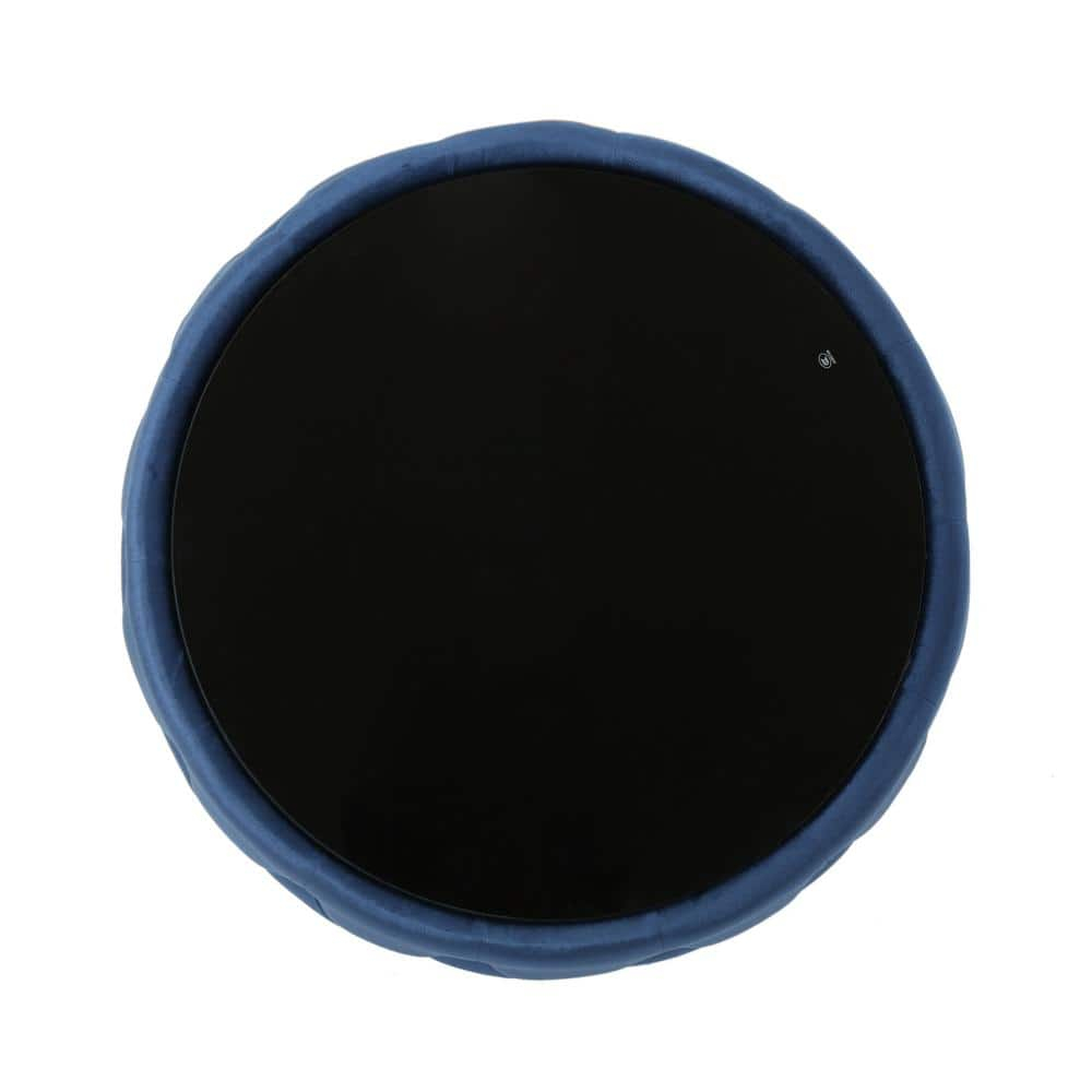 Noble House Merna Glam Velvet Coffee Table, Cobalt