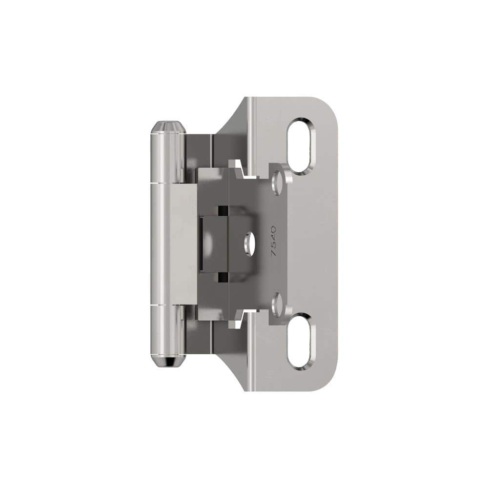 Polished Chrome 1/4 Inch Overlay Self-Closing Cabinet Hinge
