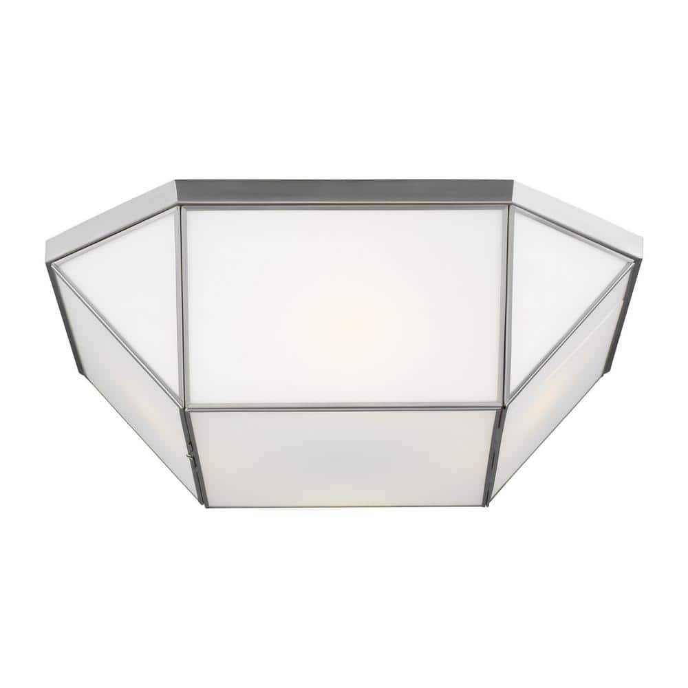 Morrison 20'' Brushed Nickel Indoor/Outdoor Flush Mount with Glass Shade