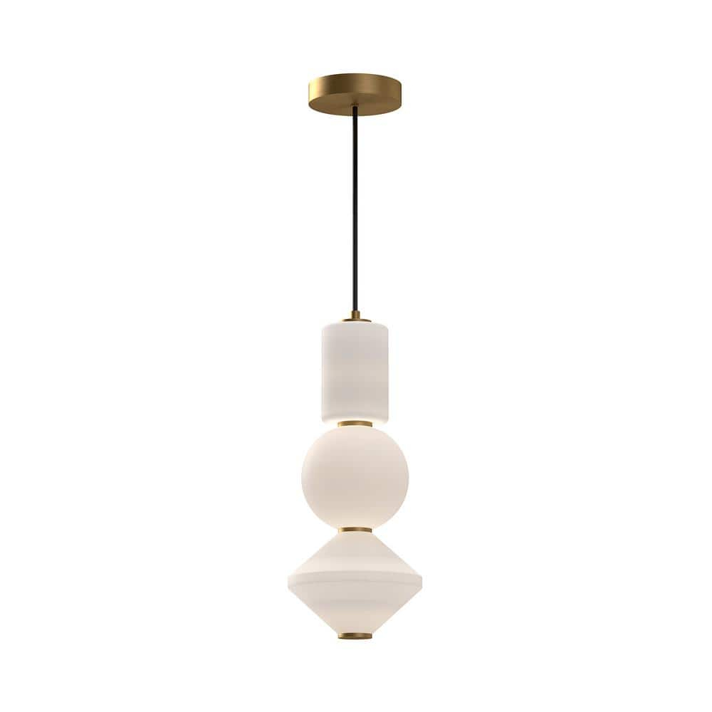 Bijou 19" Gold and Brushed Nickel LED Glass Pendant