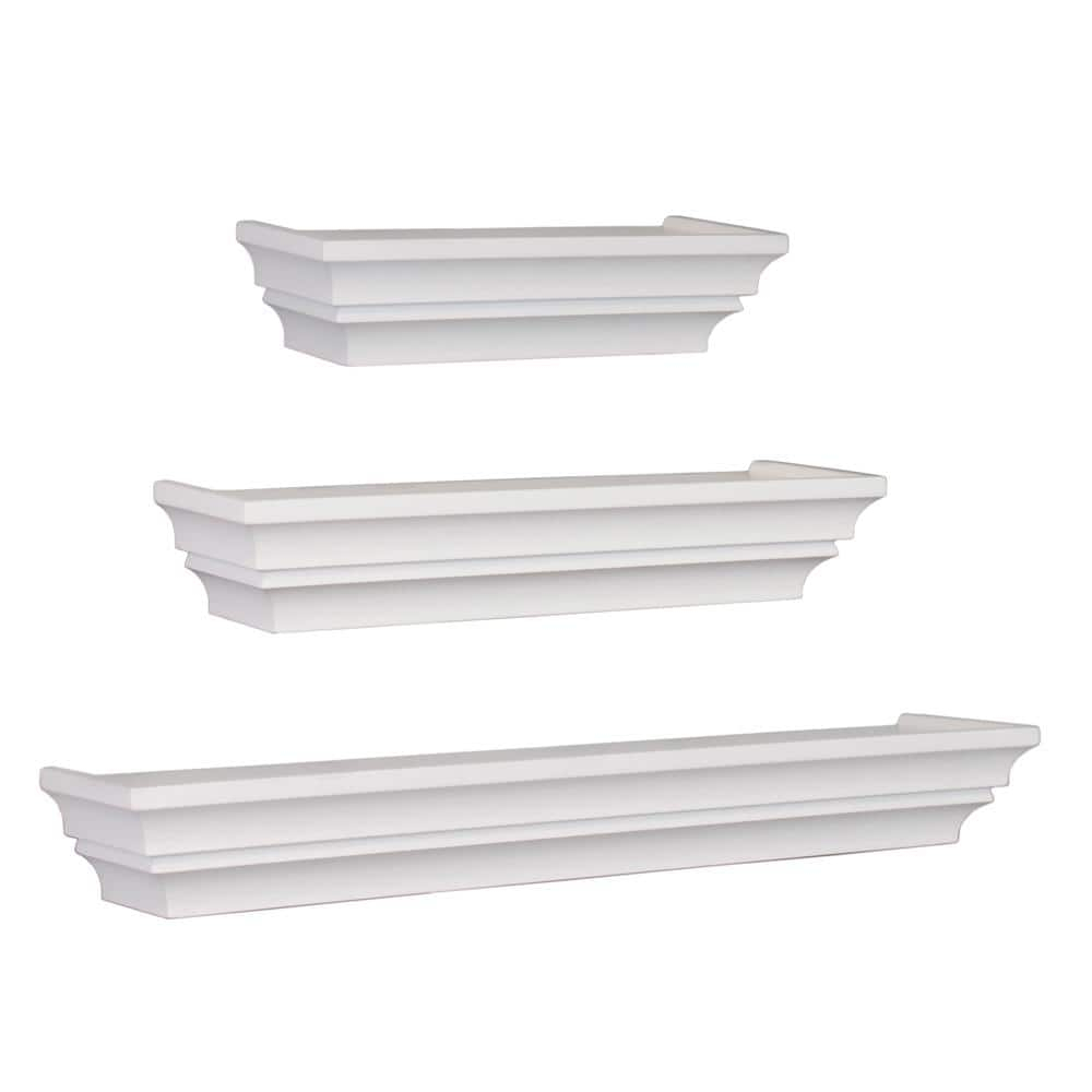 kieragrace KG Traditional  Madison Shelves  Set of 3 White Engineered Wood