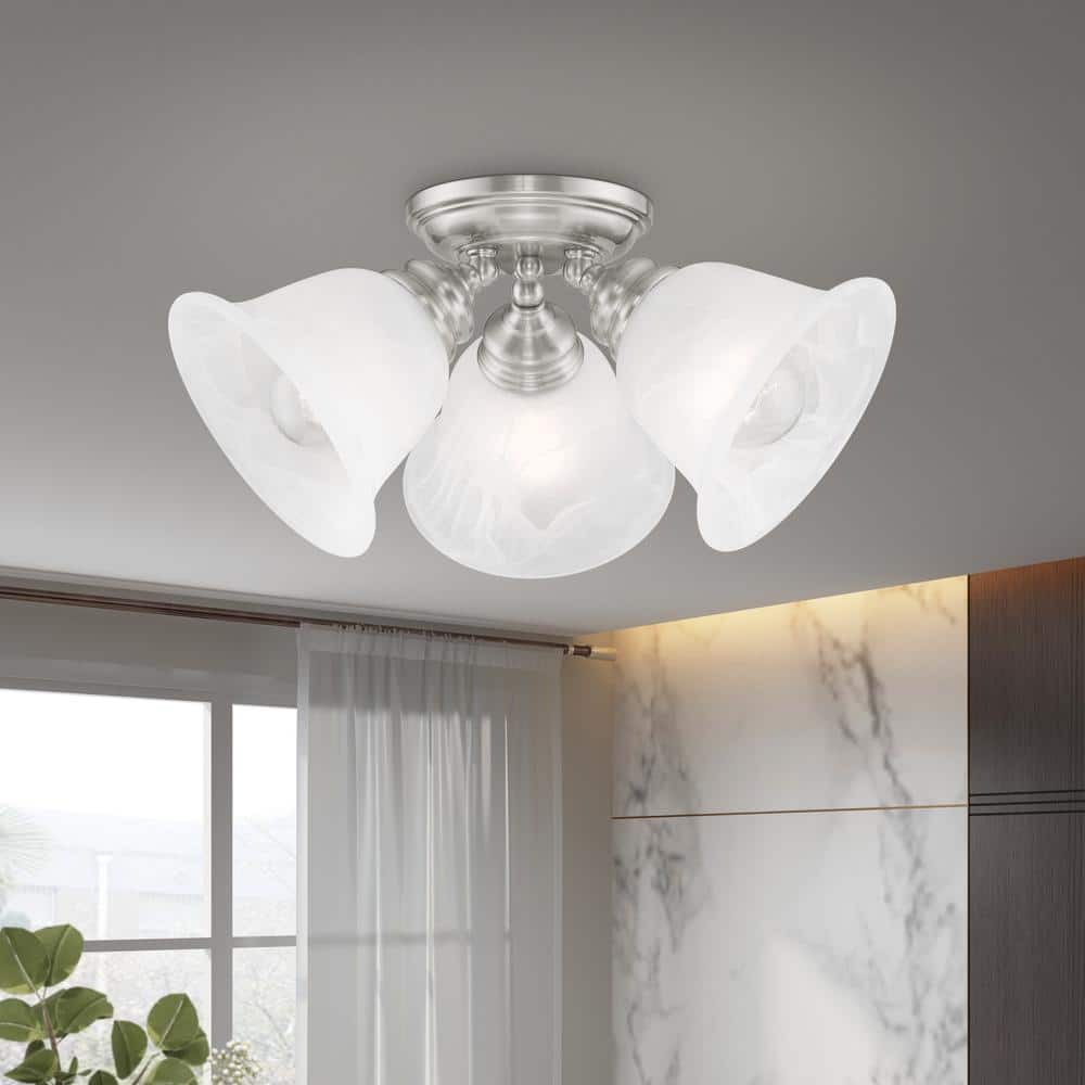 Livex Lighting Essex Ceiling Mount in Brushed Nickel