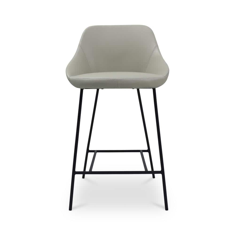 Shelby 19" Beige Faux Leather Contemporary Counter Stool