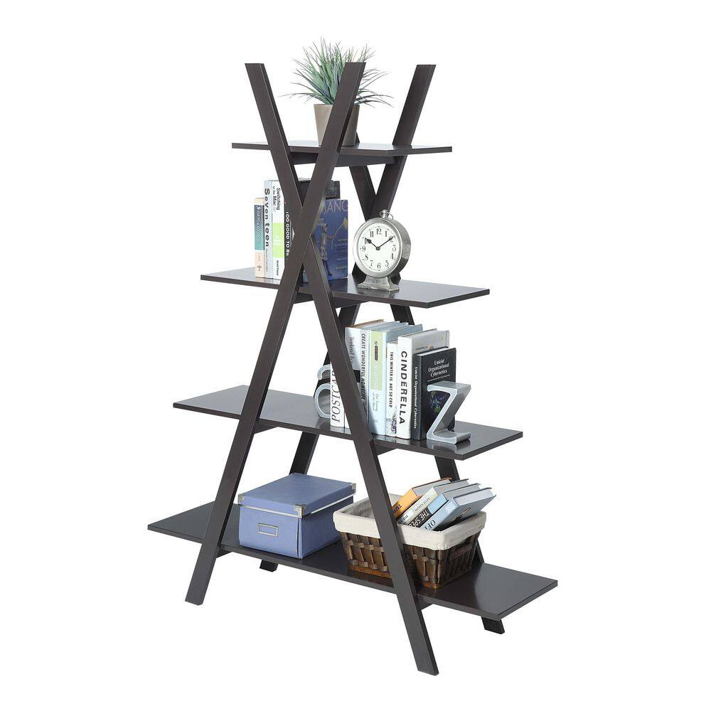 Convenience Concepts Oxford "A" Frame Bookshelf, Espresso