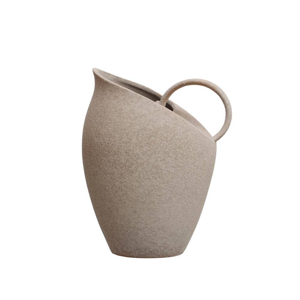 Bloomingville 9 Inches 82-Ounce Textured Stoneware Pitcher in Reactive Glaze, White