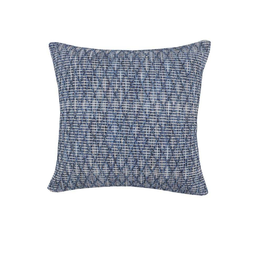 Elm & Oak Modern Traditional Blue Diamond Geometric Throw Pillow