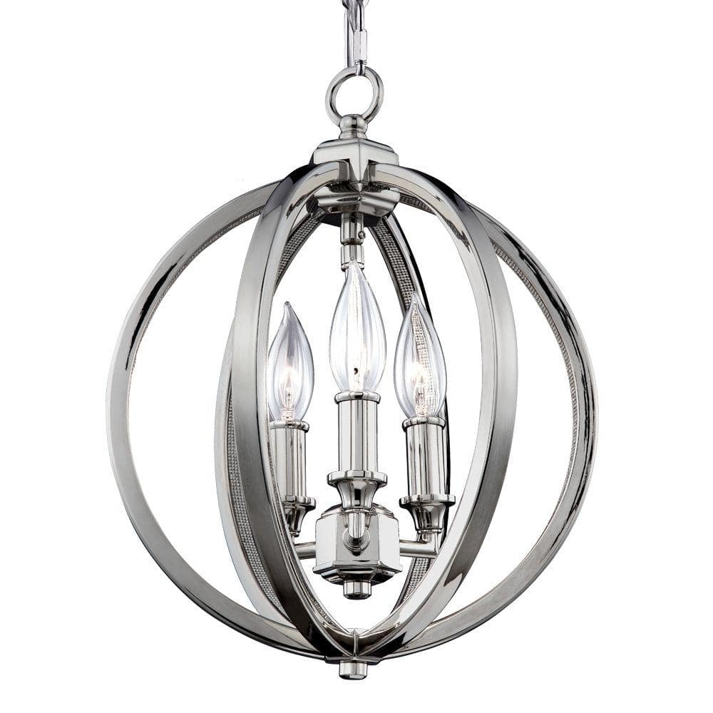 Generation Lighting Corinne 11 1/4" Nickel and Crystal Orb Pendant