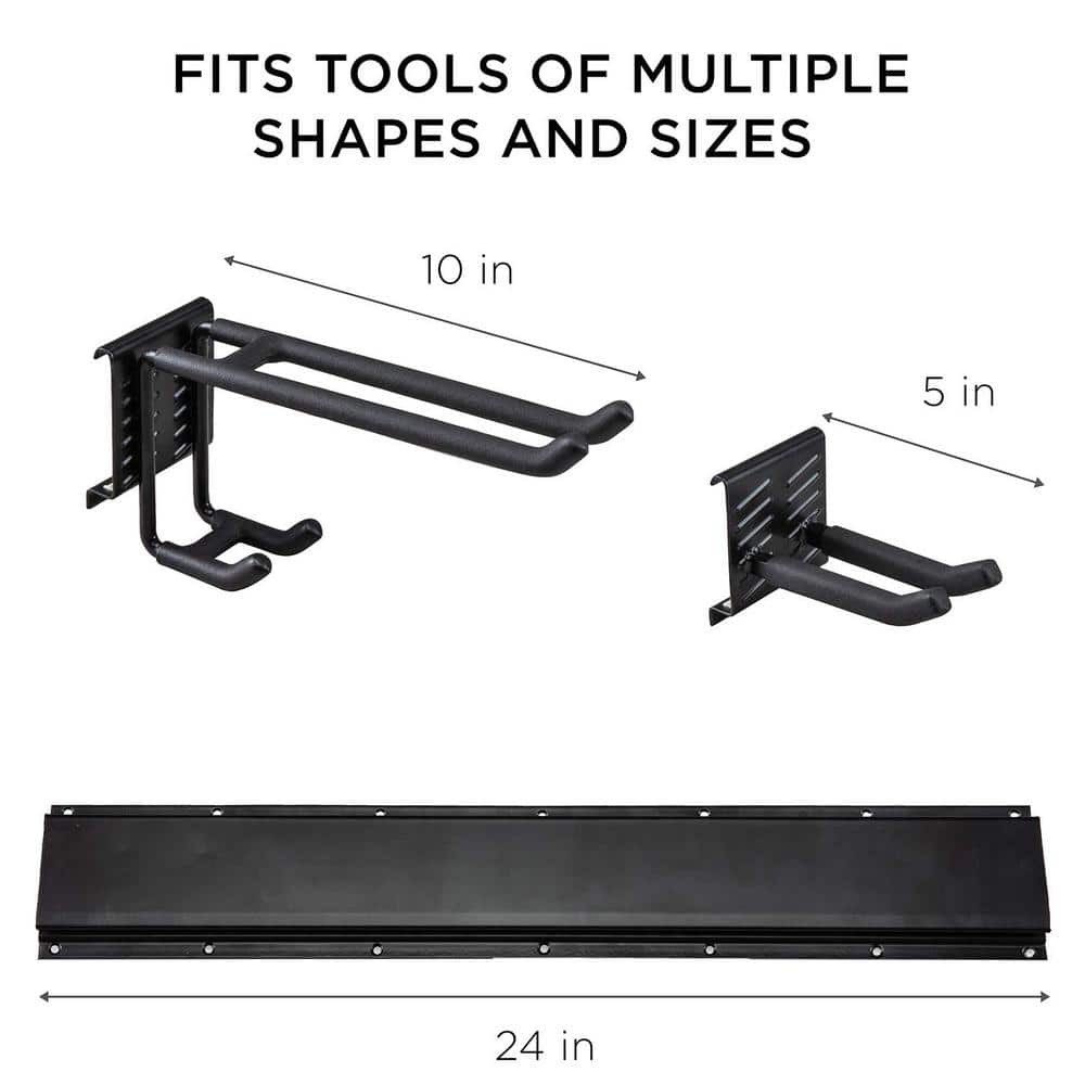 Tool Storage Rack, 8 Piece Wall Mounted Garage Organizer for Broom, Mop & Tools