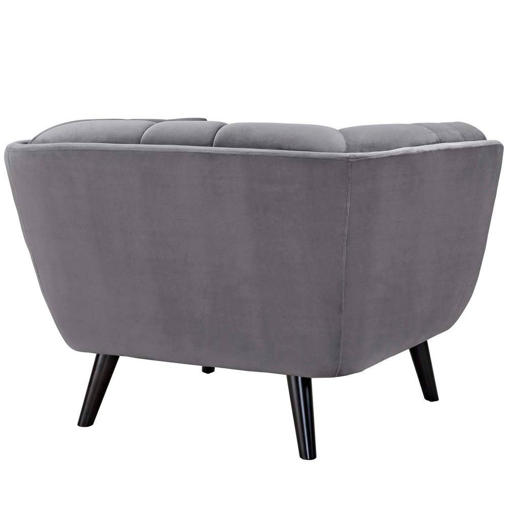Modway Bestow Performance Velvet Armchair in Gray