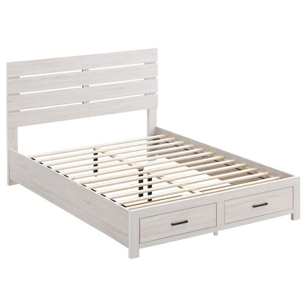 Coaster Brantford Farmhouse Wood Eastern King Storage Bed Coastal White