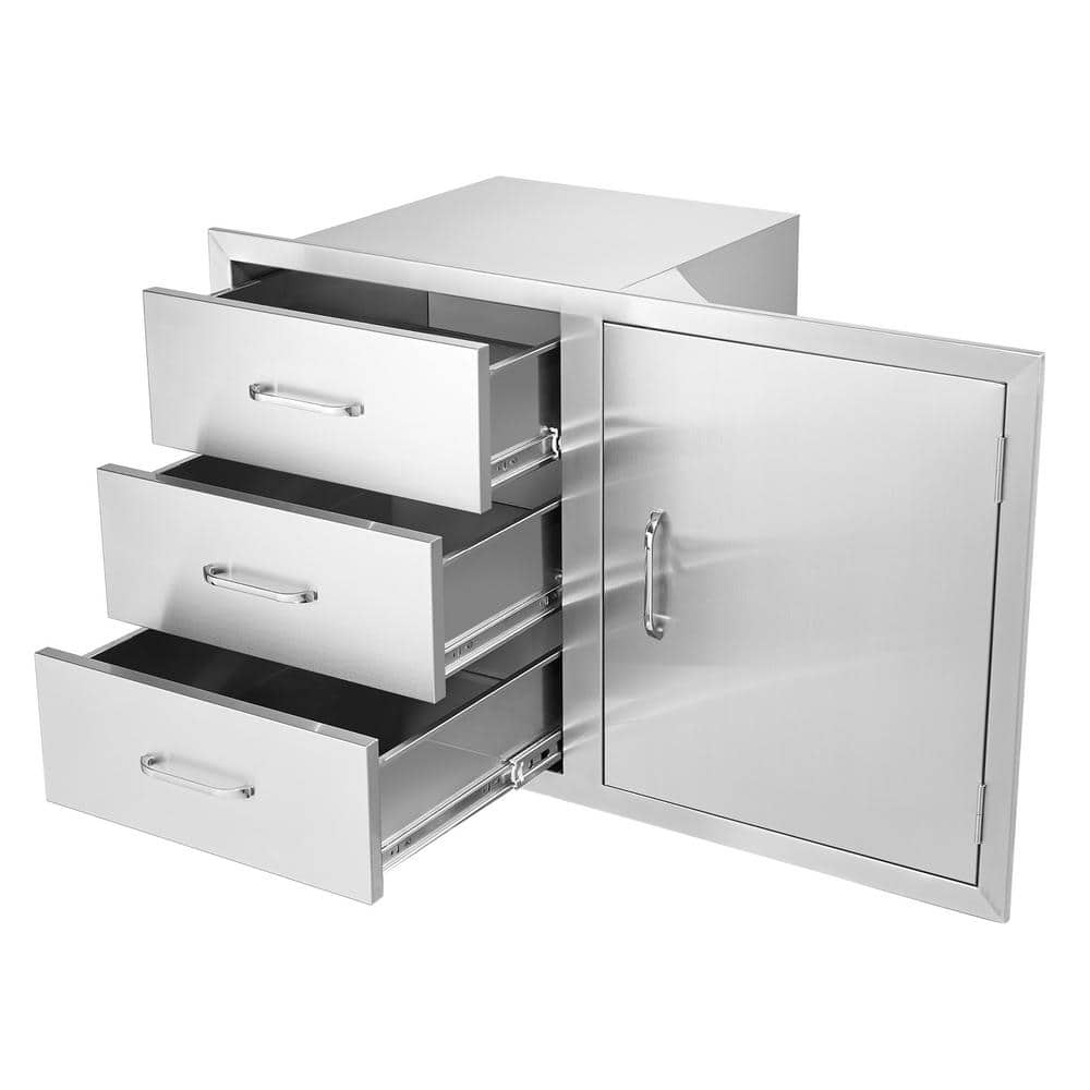 Outdoor Kitchen Drawers Stainless Steel BBQ Access Drawers with Handle 38.1 in. W x 22.6 in. H x 20.8 in. D