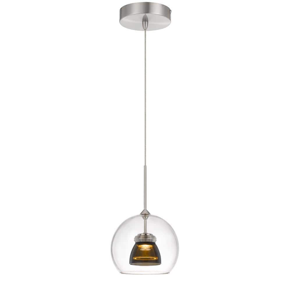 Integrated Dimmable Led Double Glass Mini Pendant Light. 6W, 450 Lumen, 3000K In Smoked