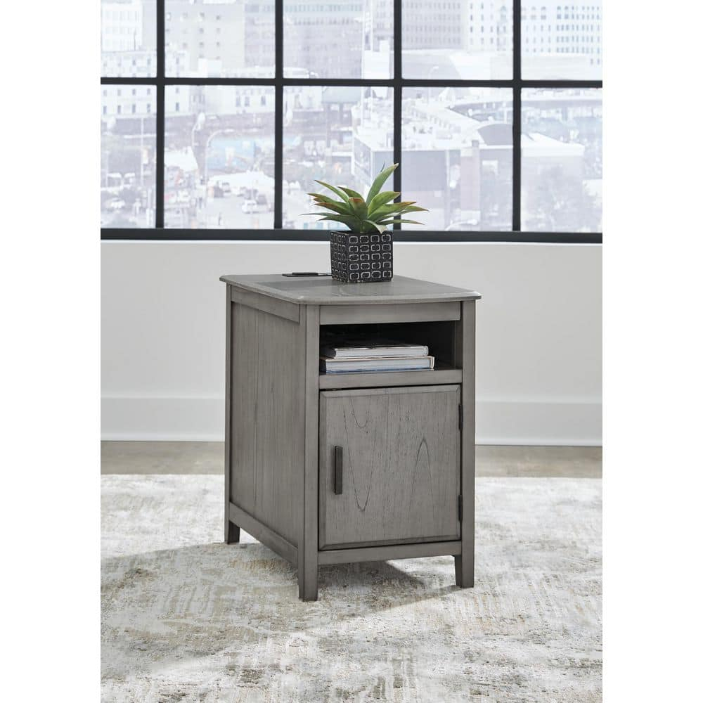 Signature Design by Ashley Casual Devonsted Chairside End Table  Gray