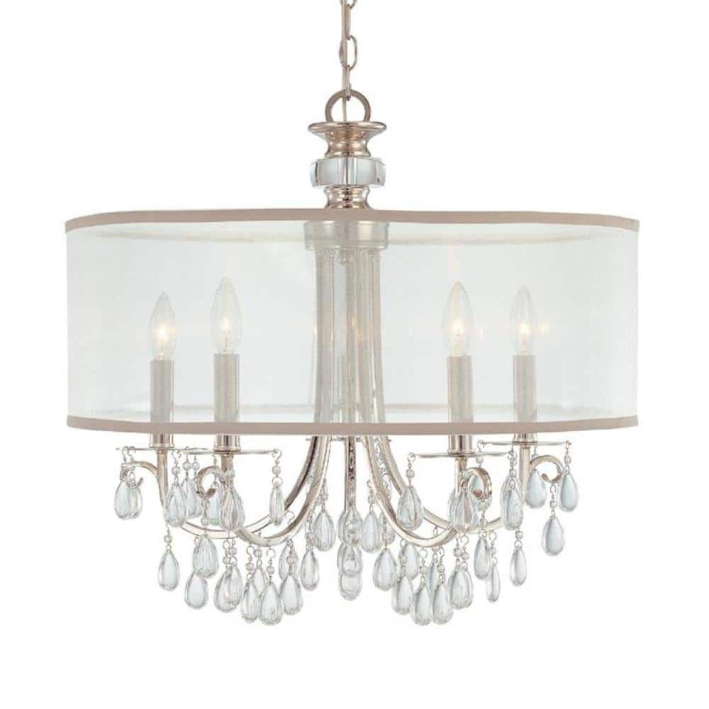 Five Light Chandelier In Minimalist Style 24 Inches Wide By 23 Inches High-Polished Chrome Finish    -Traditional Installation Crystorama Lighting