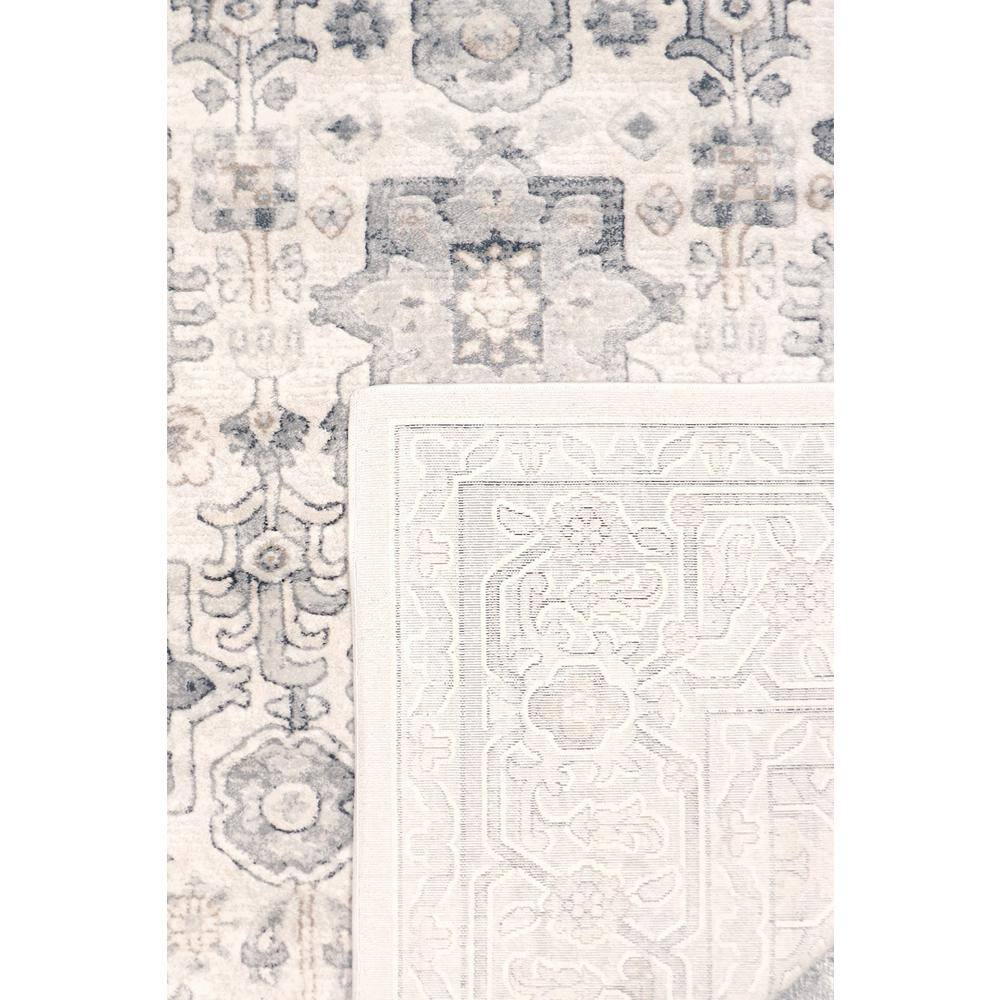 Ivory and Grey Rectangular 9' x 12' Synthetic Area Rug