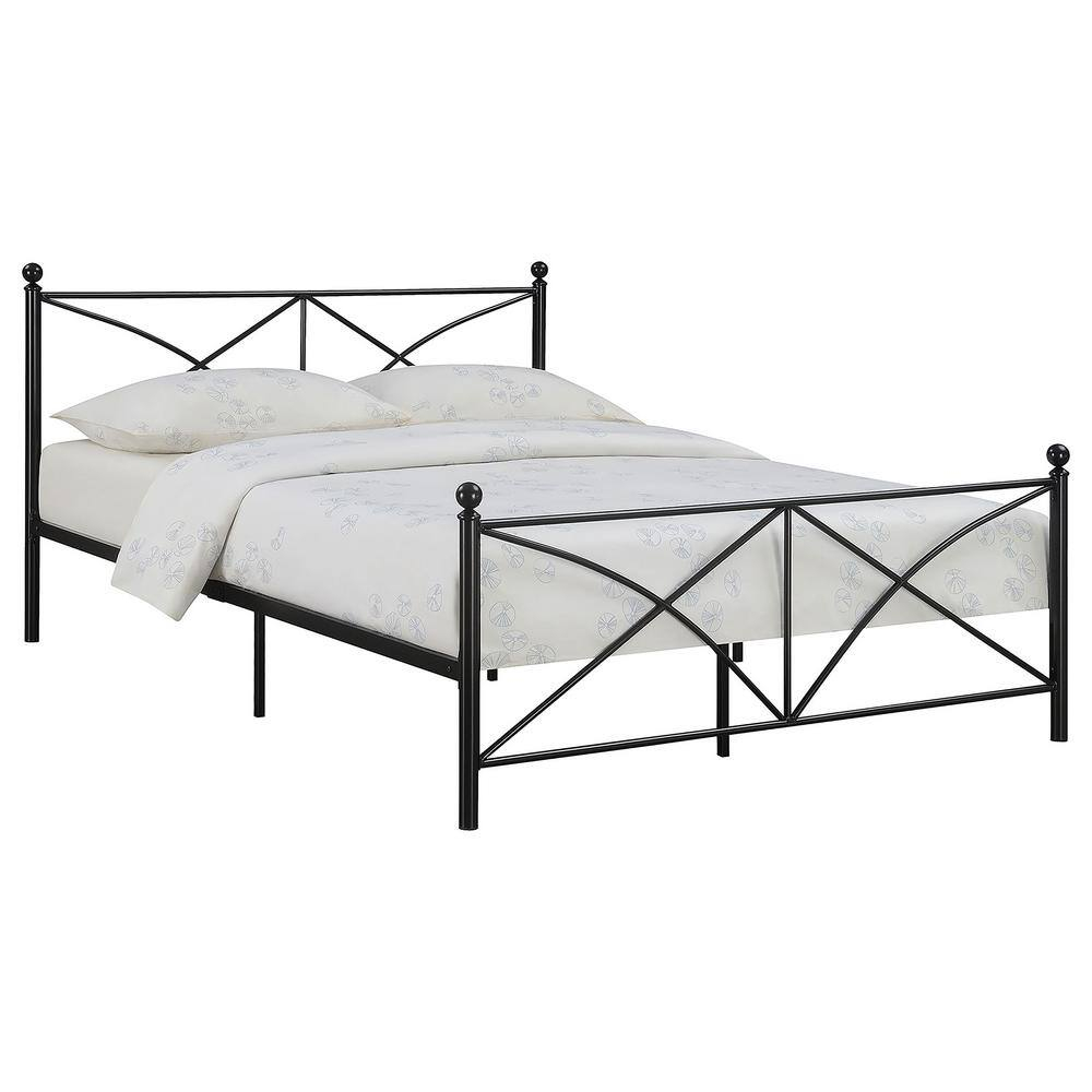 Hart Queen Metal Platform Bed, Matte Black