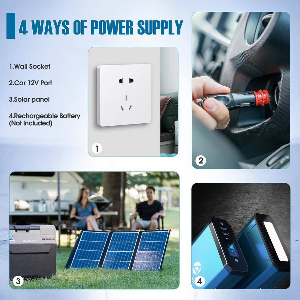 42 qt. Car Freezer Portable Refrigerator with APP Control and 6 in. off-Road Wheels, 12-Volt, 45W Cooler Freezer