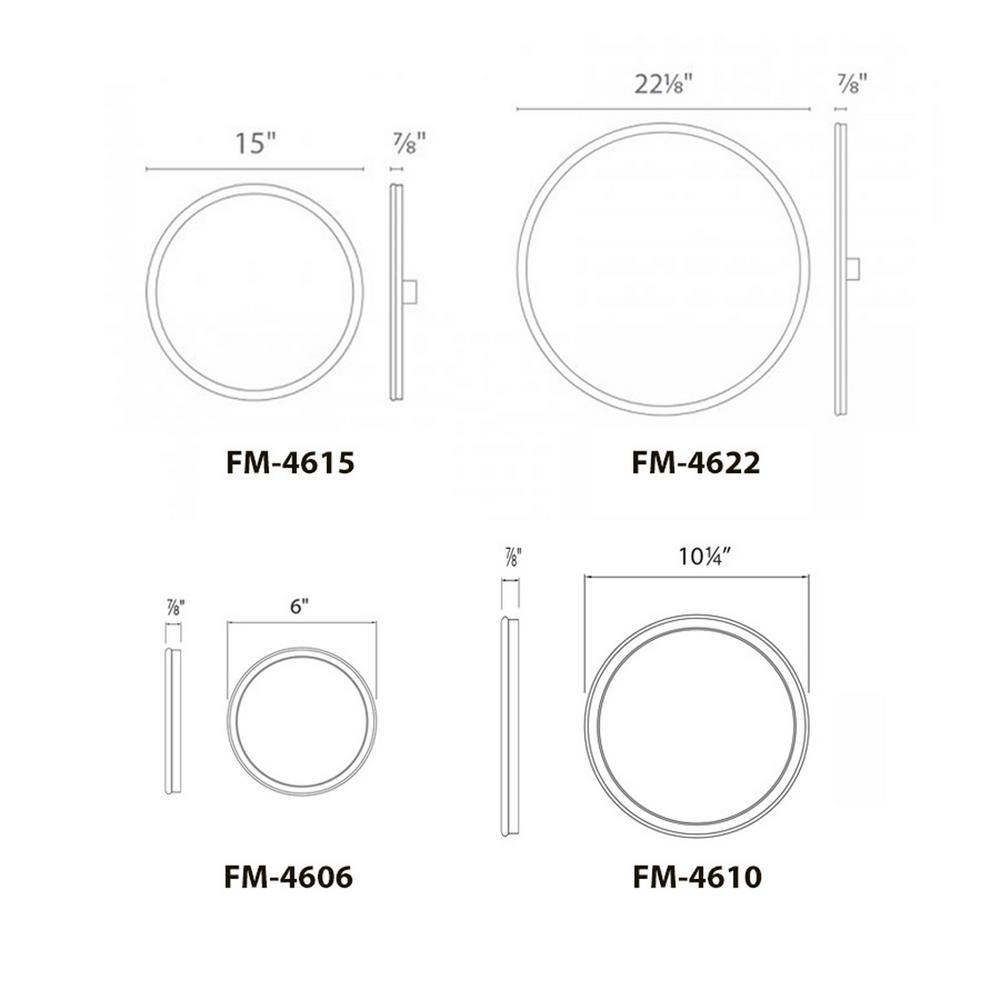 WAC Lighting Geos 22" LED 3000K Round Aluminum Low-Profile Flush Mount in Chrome