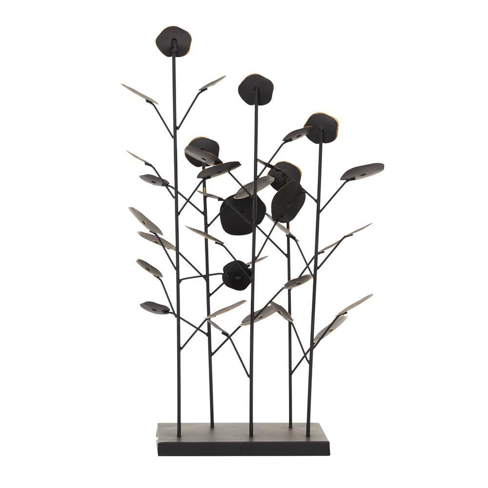 14" x 21" Black Metal Leaf Sculpture, by DecMode