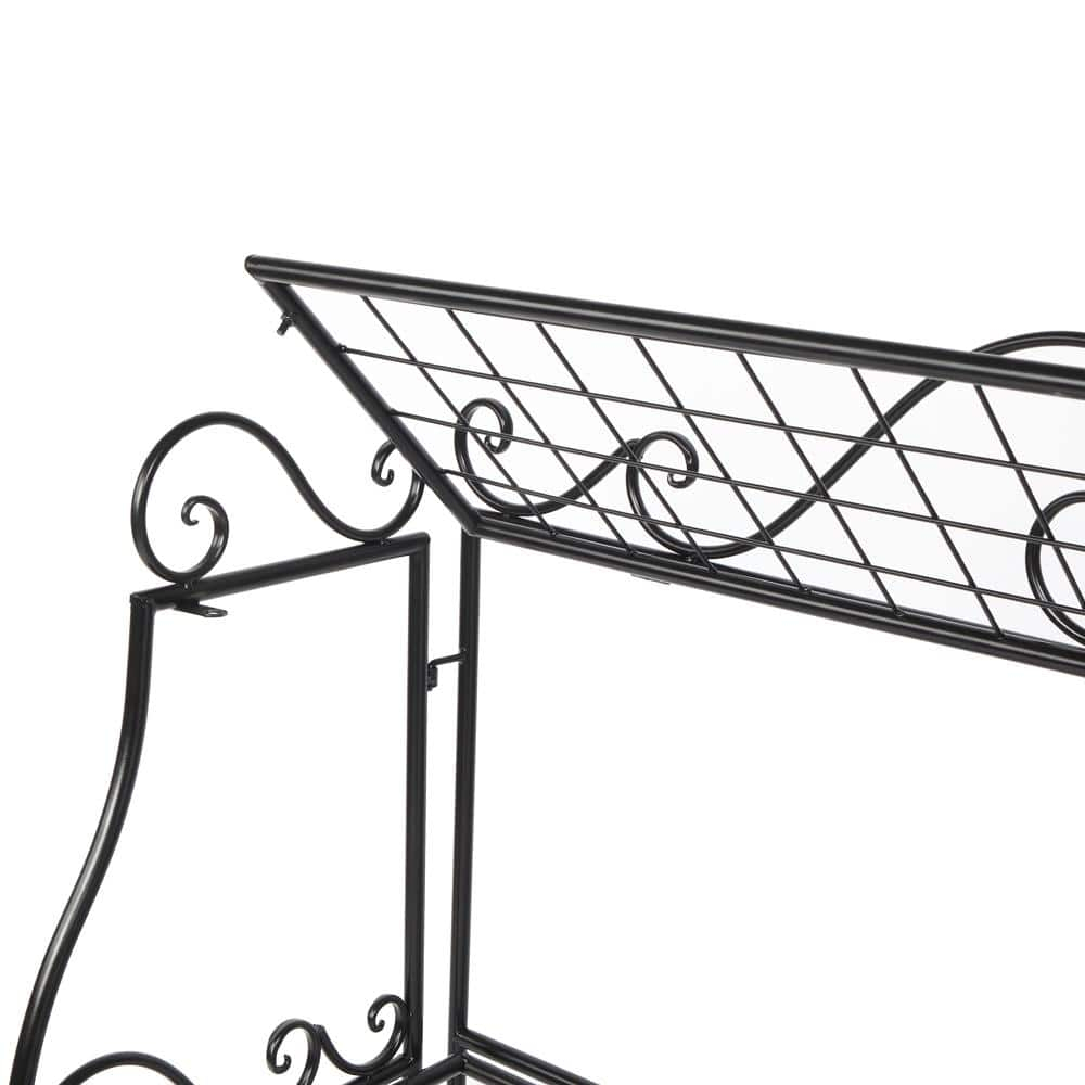 Karl 14.5" Tall Black Metal 3-Tier Indoor/Outdoor Plant Stand