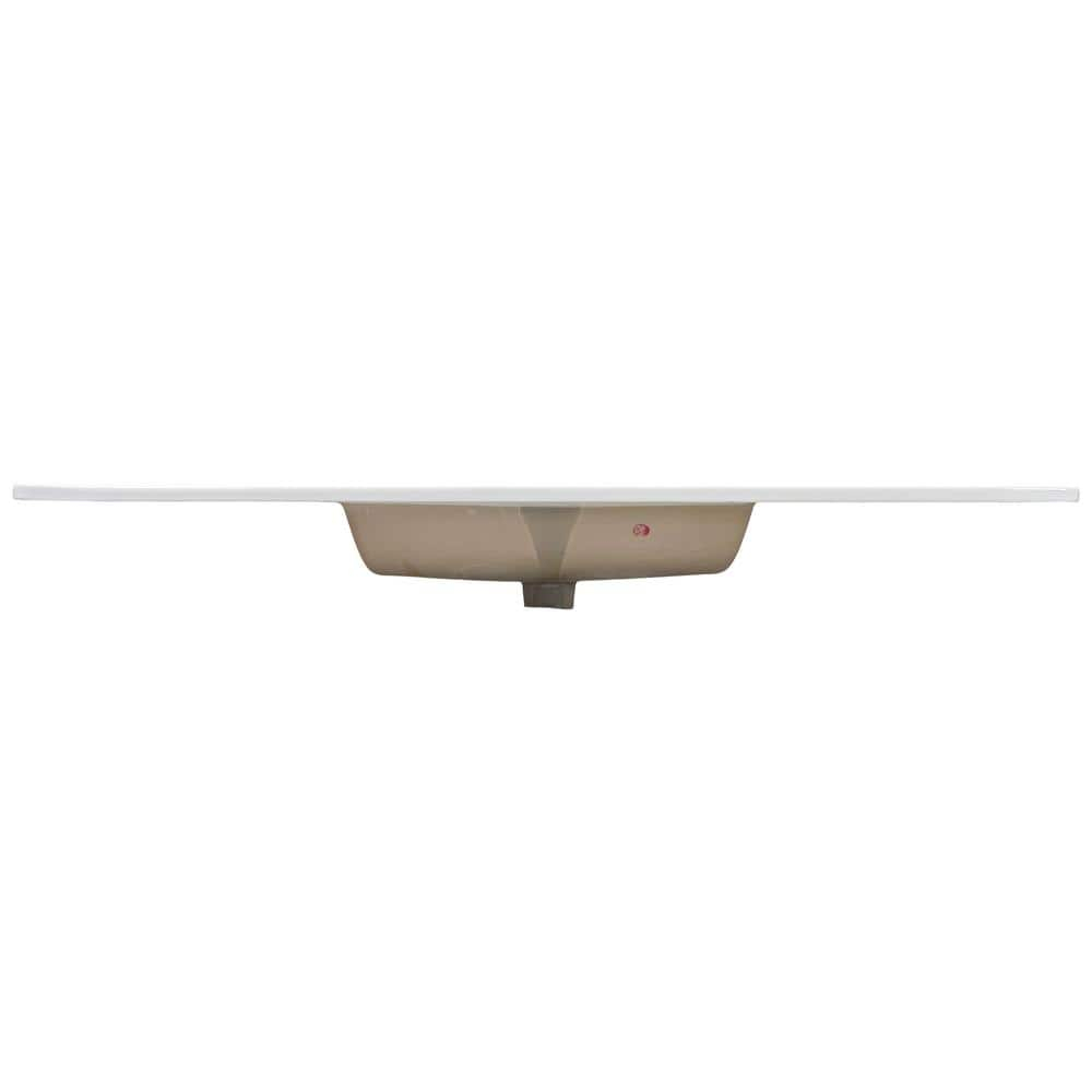 49 in. Drop-in Vitreous China Bathroom Sink Top in White with 3-Faucet Holes