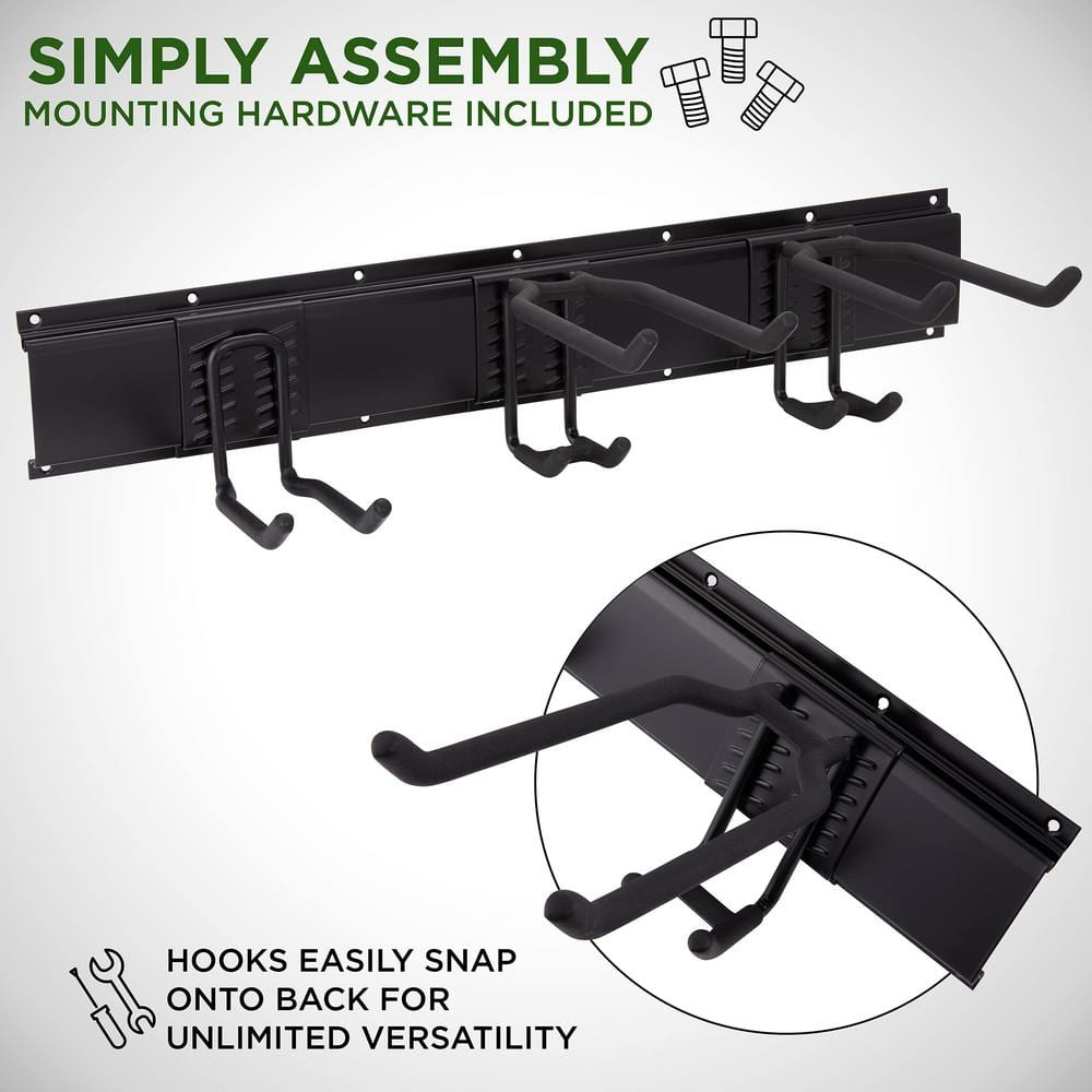 Tool Storage Rack, 8 Piece Wall Mounted Garage Organizer for Broom, Mop & Tools