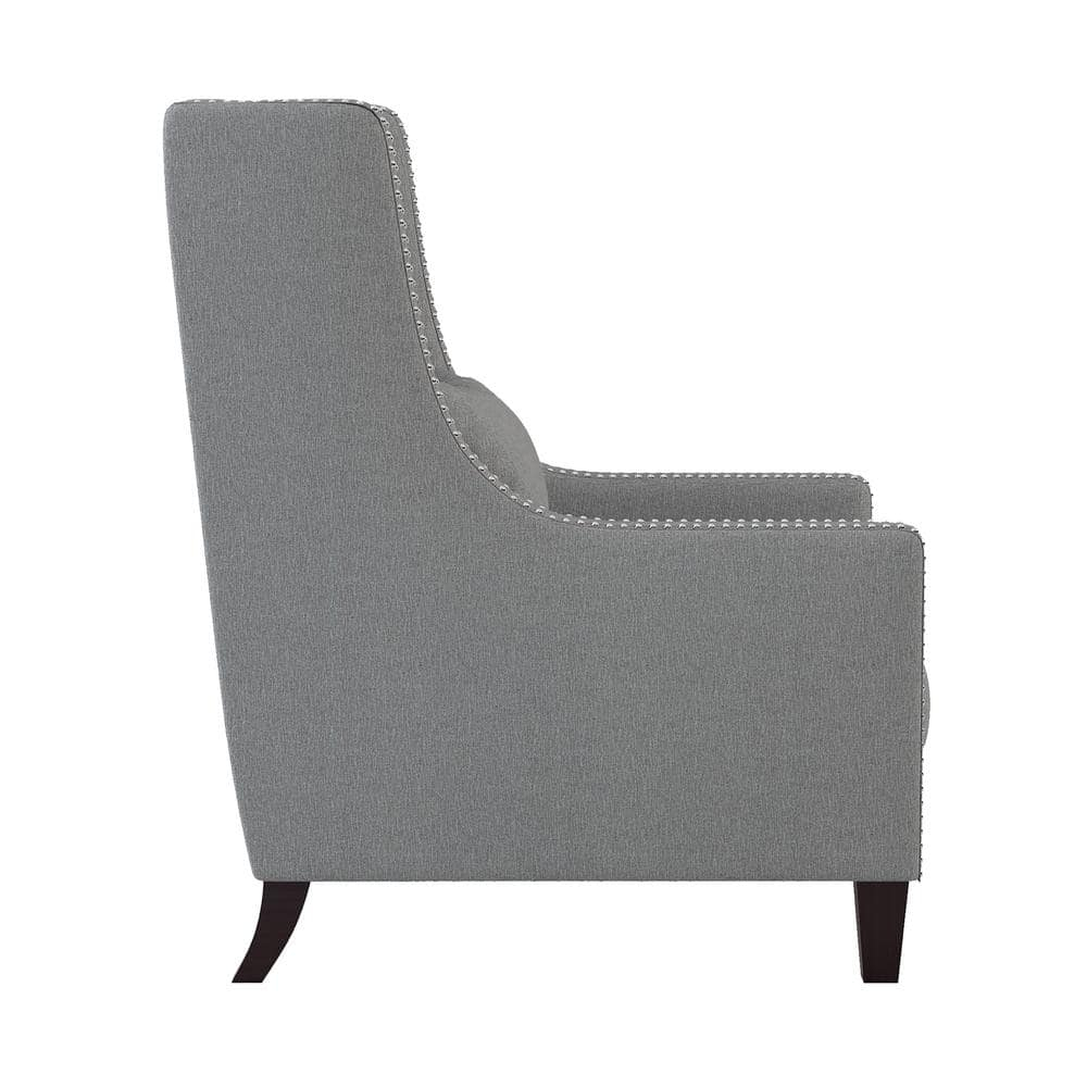 Lexicon Keller Upholstered Wingback Chair in Light Gray